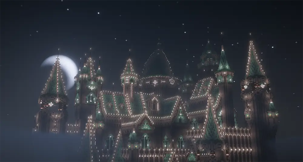 Linna yövalaistuksessa